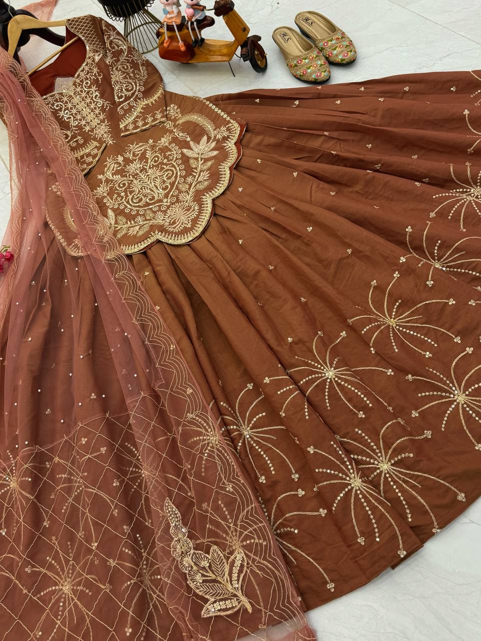 New Designer Party Wear Top, Lehenga & Dupatta Set