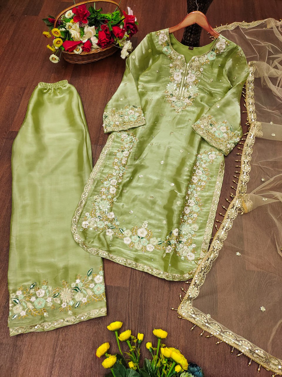 Premium Jimmy Choo Suit β Designer Embroidery with Sequins for Party & Festive Wear