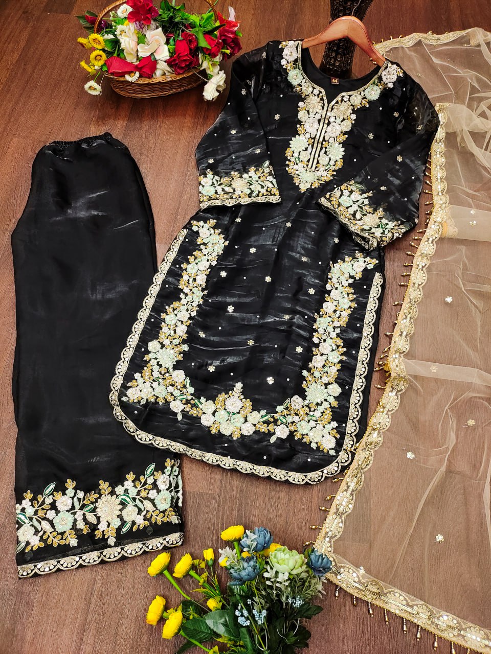 Premium Jimmy Choo Suit β Designer Embroidery with Sequins for Party & Festive Wear