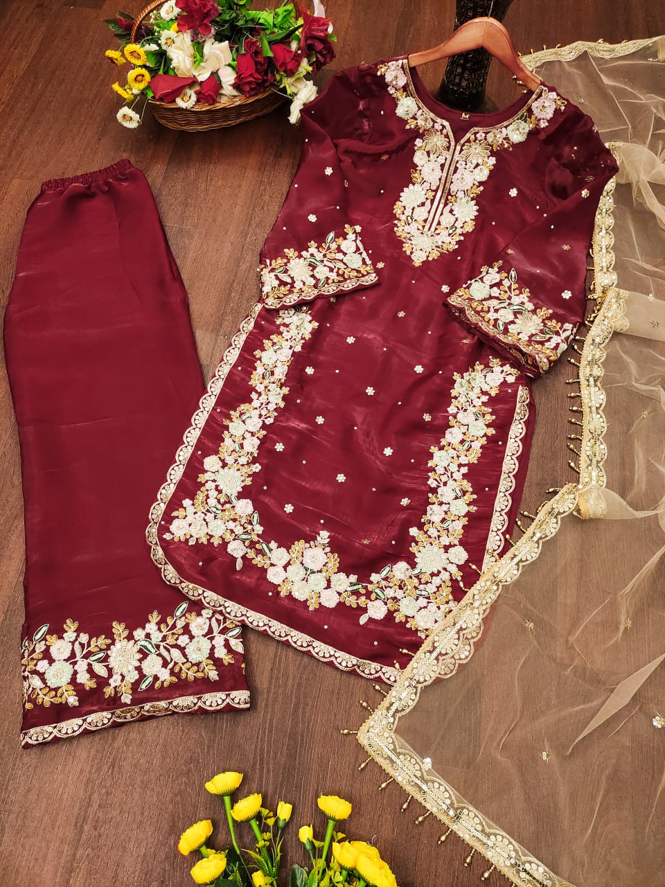 Premium Jimmy Choo Suit β Designer Embroidery with Sequins for Party & Festive Wear