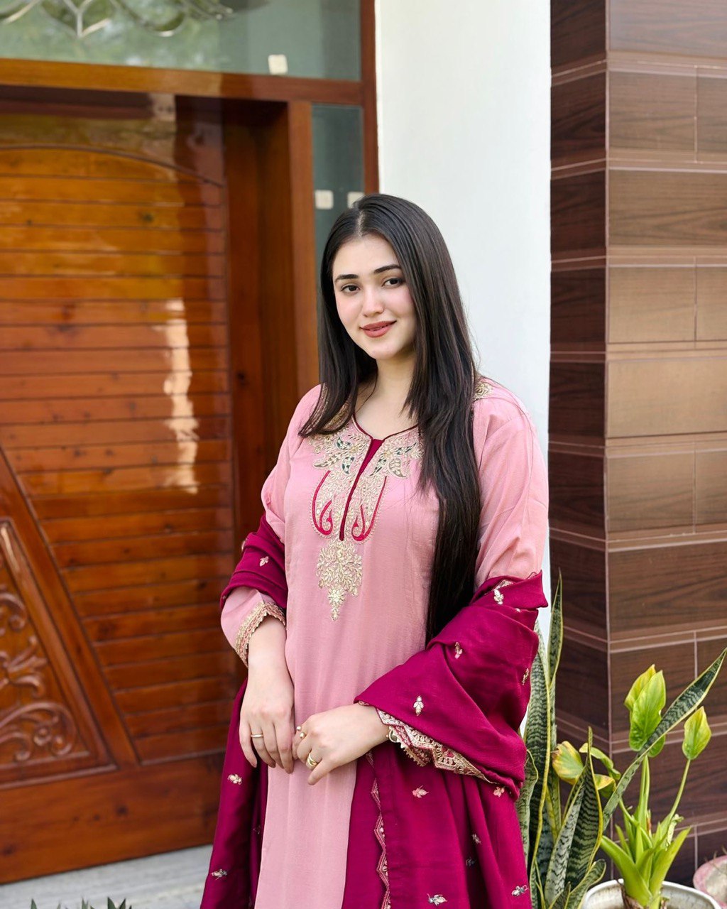 Women’s Designer Party Outfit – Top, Palazzo & Dupatta Set