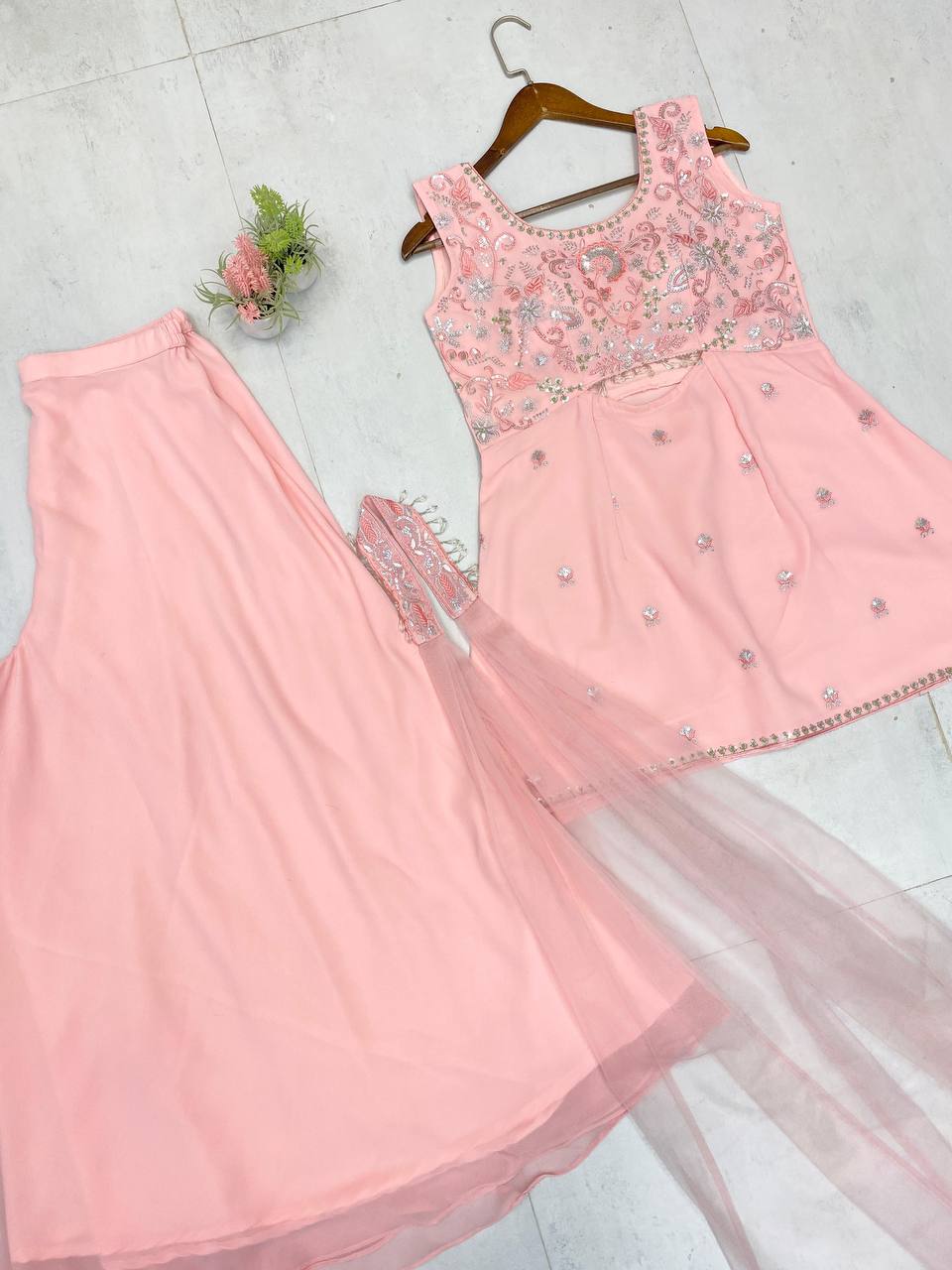 Stylish Indo-Western Co-Ord Set with Stunning Sequence Detailing