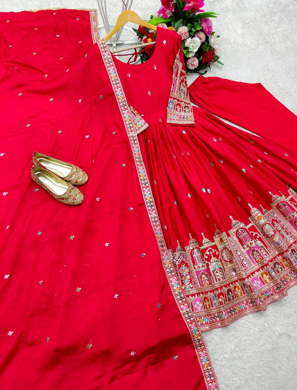 Pure Chinon Luxury Gown Set – Ready to Wear