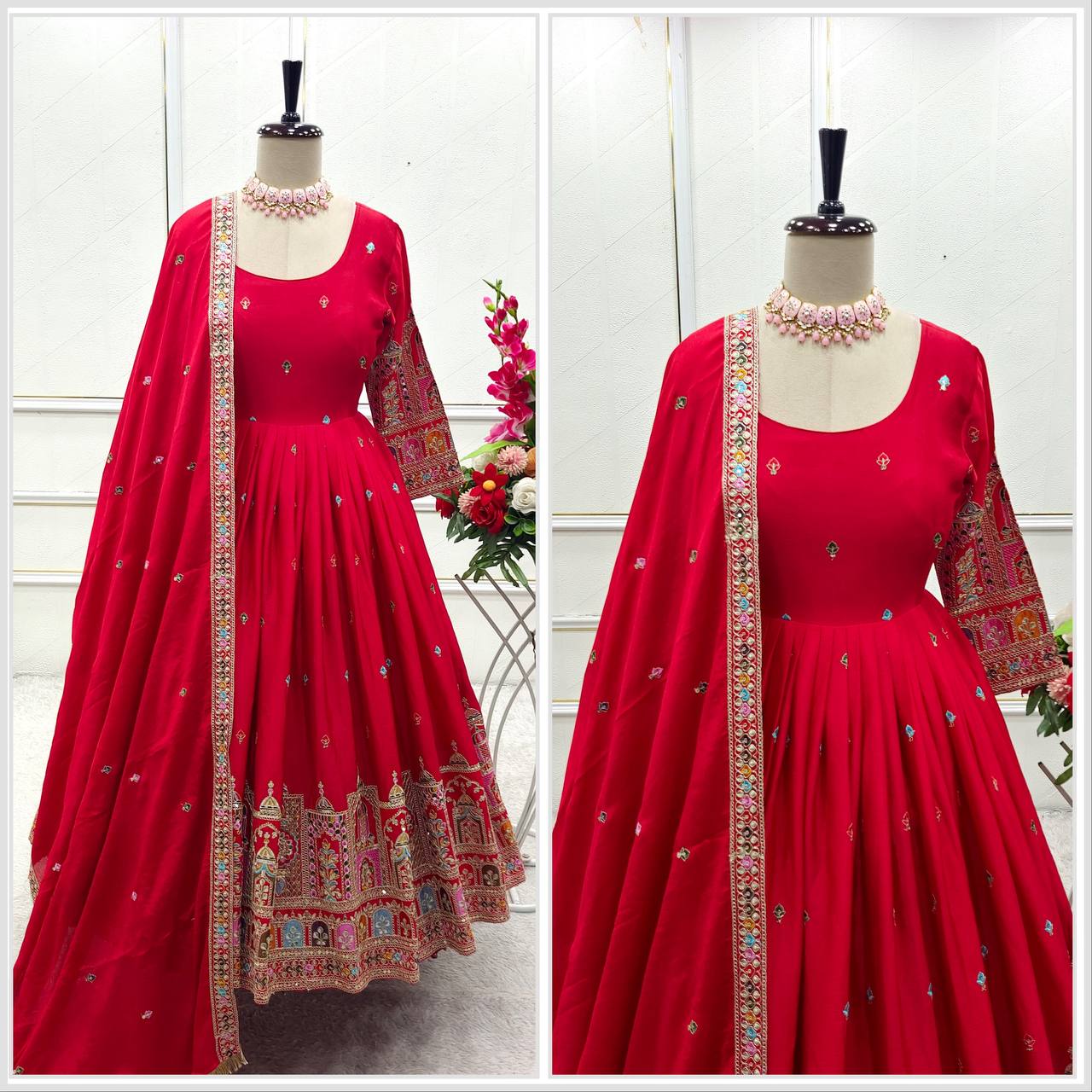Pure Chinon Luxury Gown Set – Ready to Wear