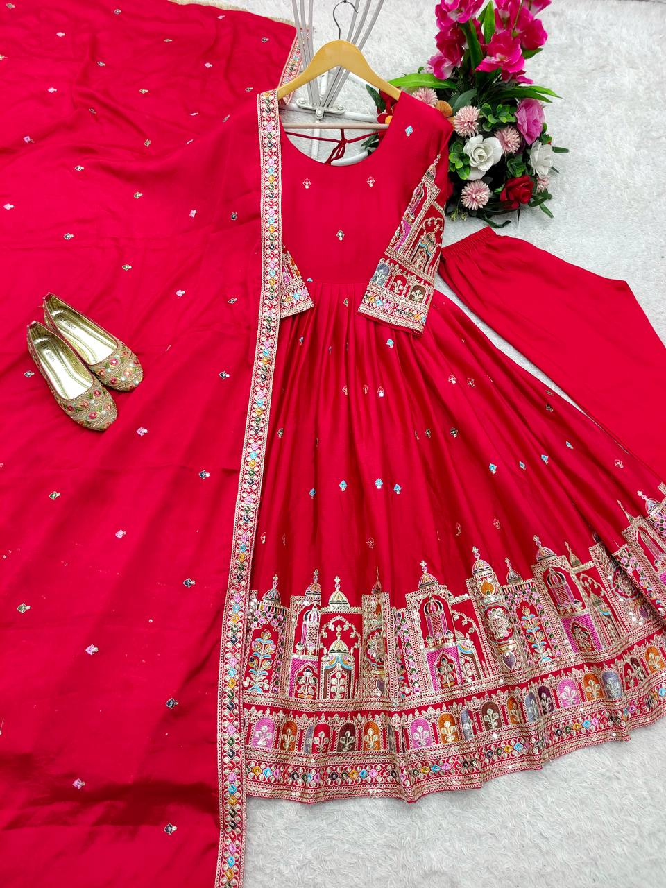 Pure Chinon Luxury Gown Set – Ready to Wear