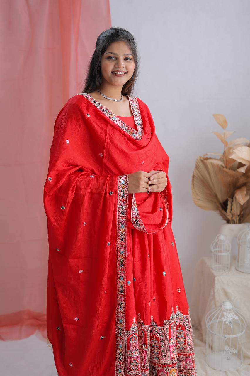 Pure Chinon Luxury Gown Set – Ready to Wear