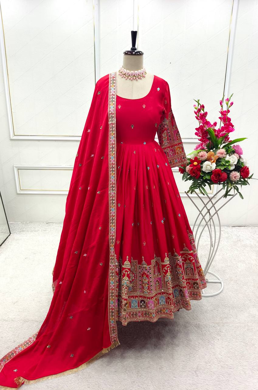Pure Chinon Luxury Gown Set – Ready to Wear