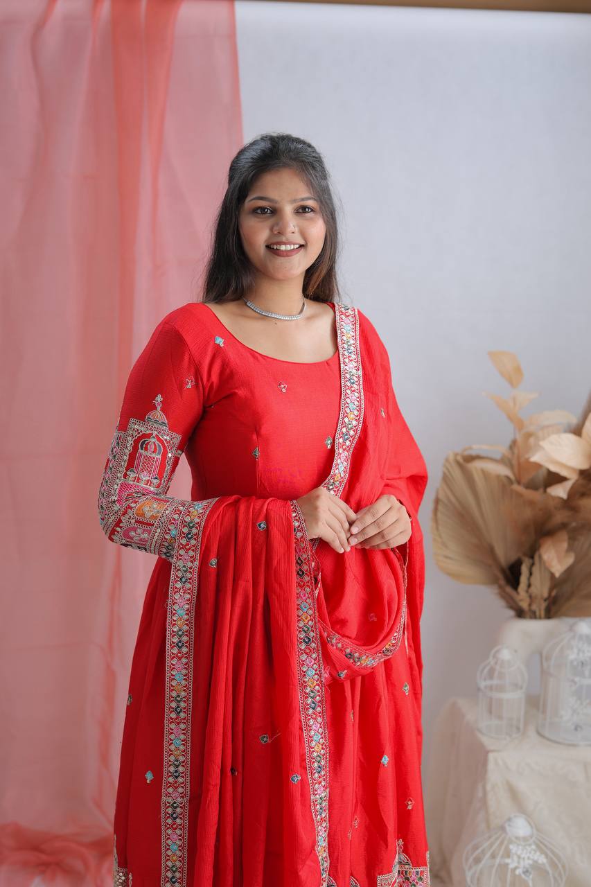 Pure Chinon Luxury Gown Set – Ready to Wear