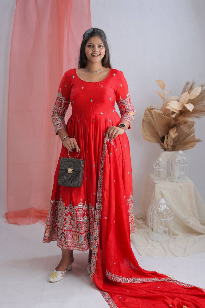Pure Chinon Luxury Gown Set – Ready to Wear