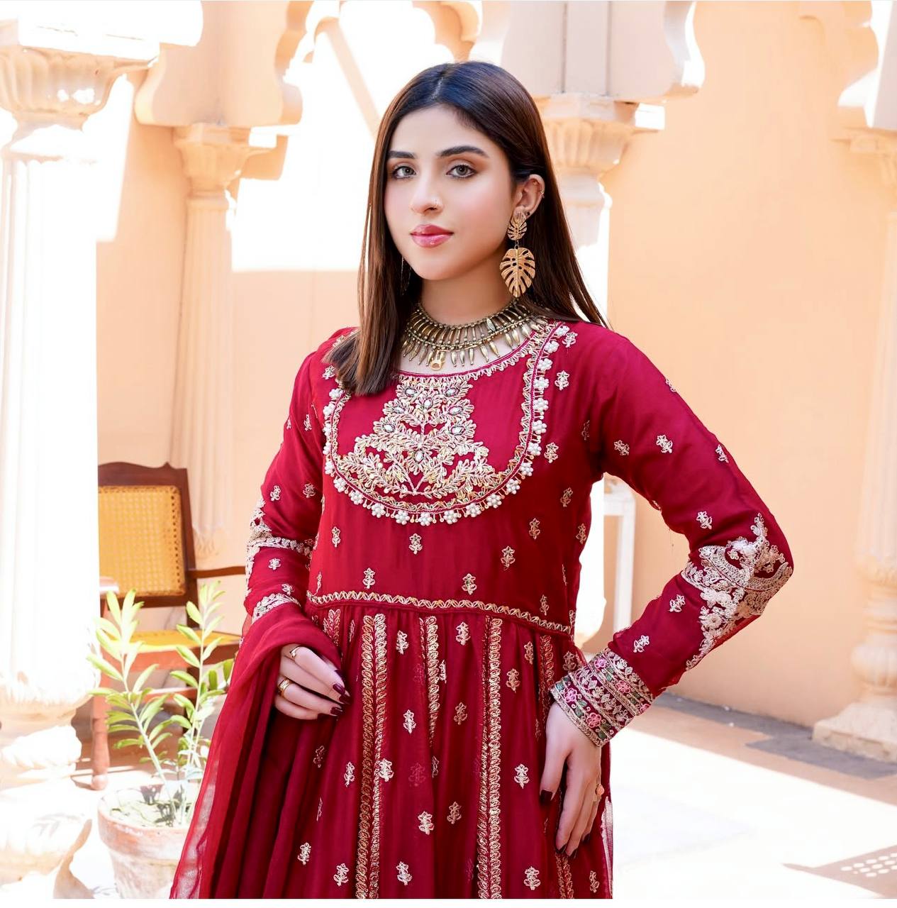 New Collection Designer Georgette Gown Pant Dupatta Set β Premium Quality