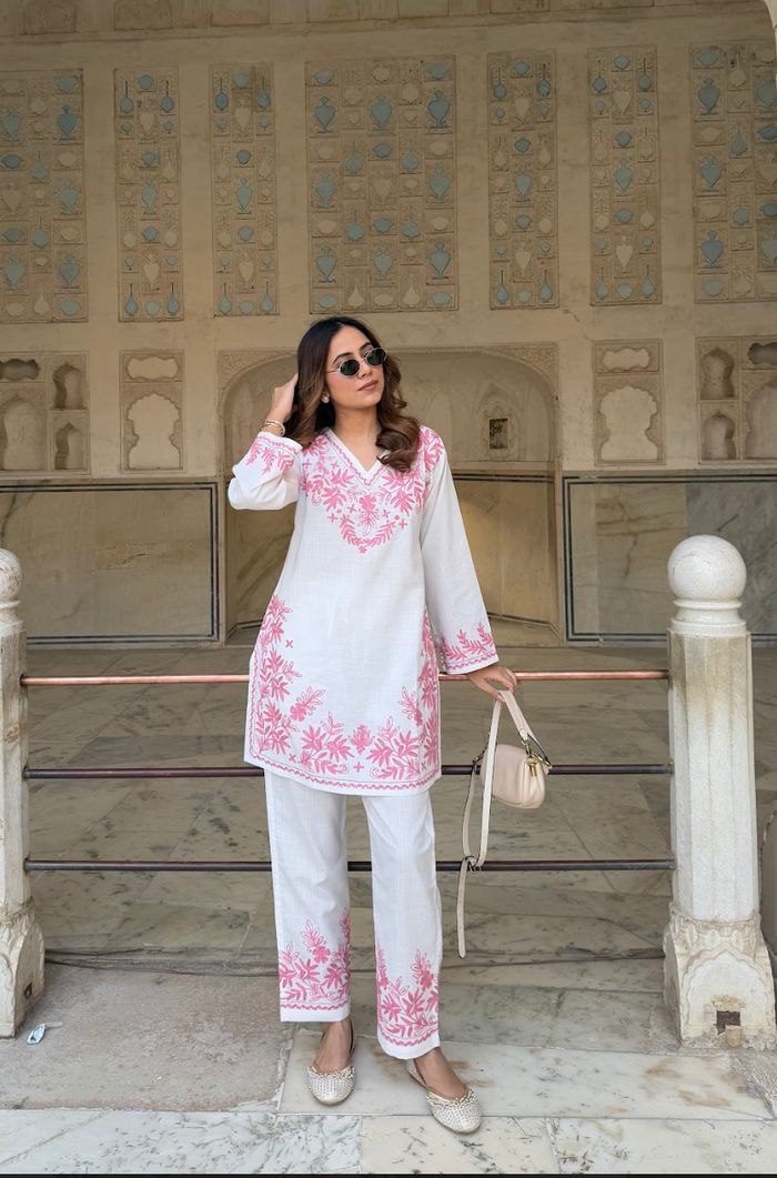 Designer Lilan Kurti Set β Full Embroidery Work | Ethnic Wear for Women