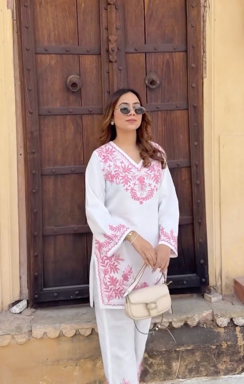 Designer Lilan Kurti Set β Full Embroidery Work | Ethnic Wear for Women