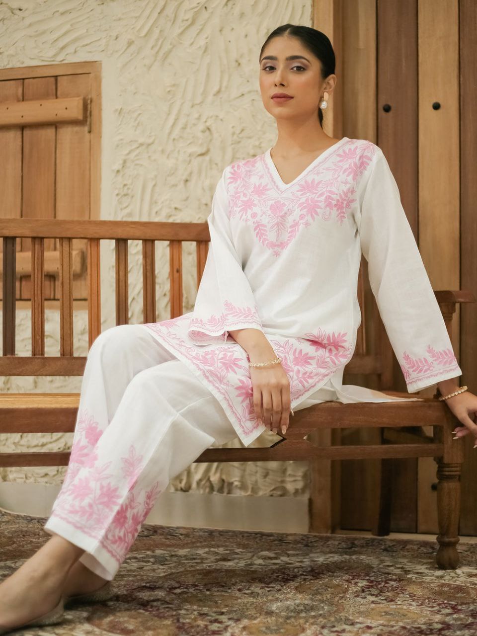 Designer Lilan Kurti Set β Full Embroidery Work | Ethnic Wear for Women
