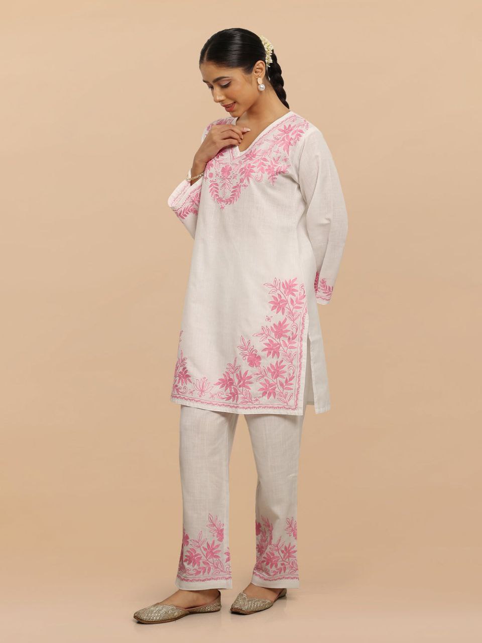Designer Lilan Kurti Set β Full Embroidery Work | Ethnic Wear for Women