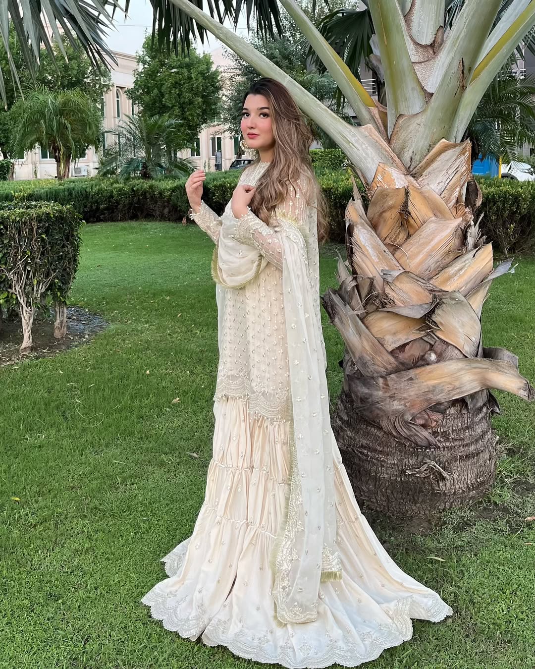 Elegant Heavy Chinon Suit with Sequin Embroidery & Latkan Dori