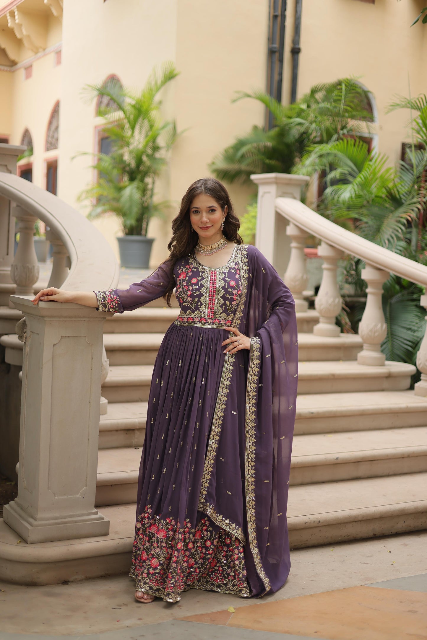 Classic Black Sequin-Embellished Sharara Suit with Net Dupatta
