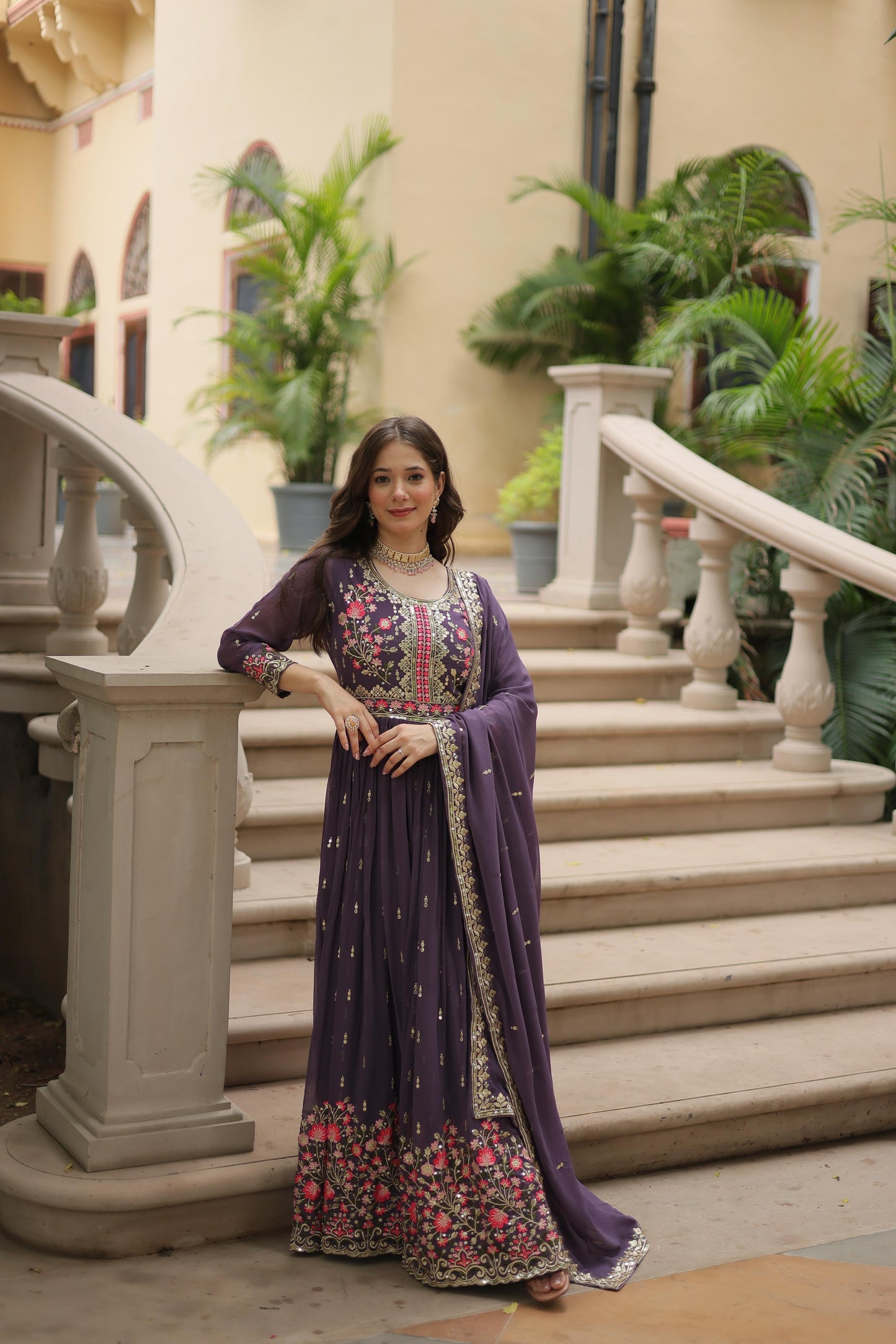 Classic Black Sequin-Embellished Sharara Suit with Net Dupatta