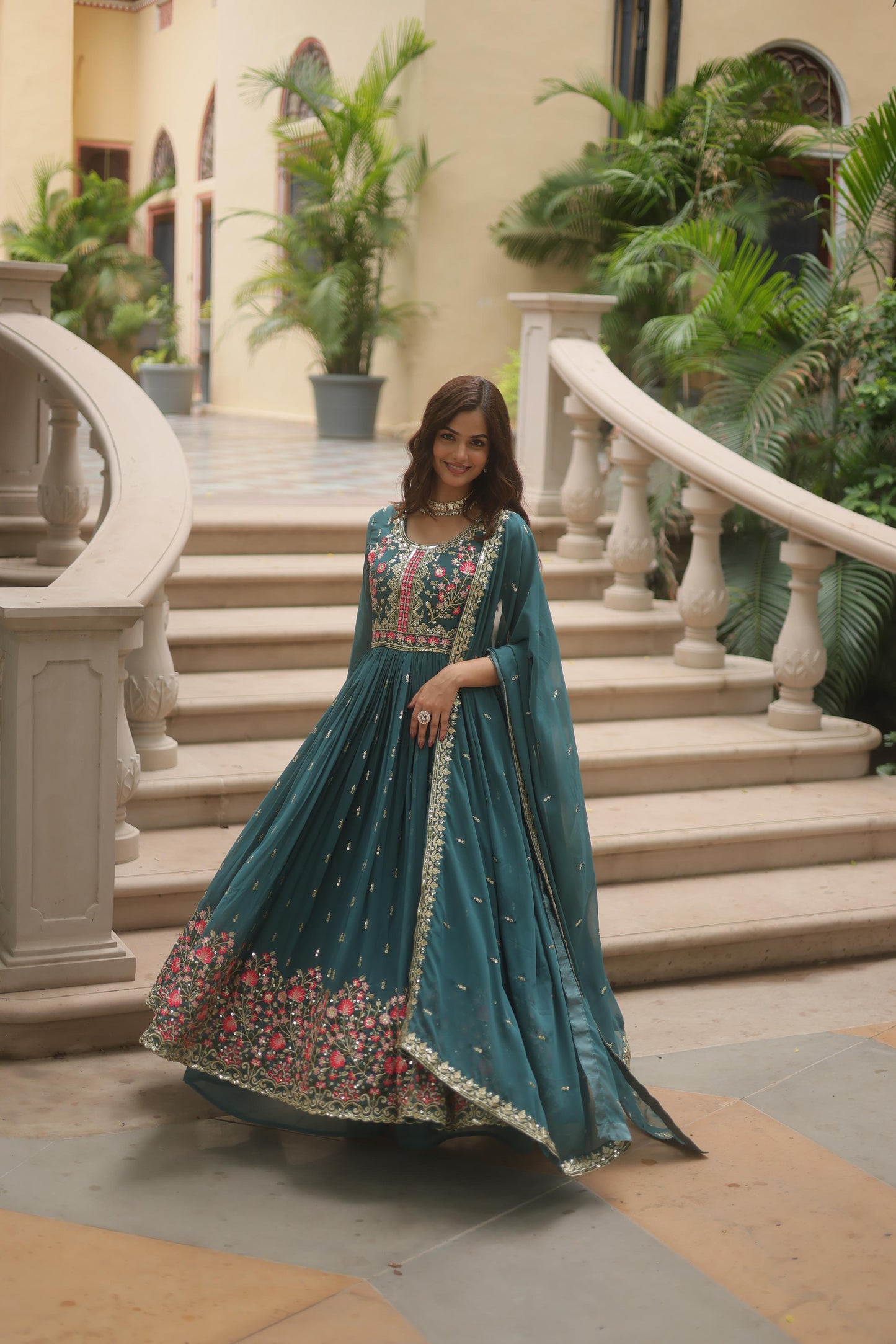 Classic Black Sequin-Embellished Sharara Suit with Net Dupatta
