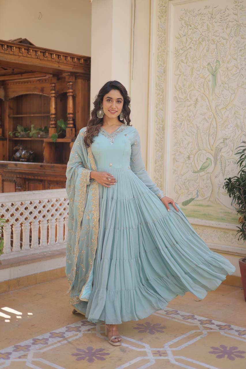 Royal Charm: Premium Gowns Paired with Dupattas