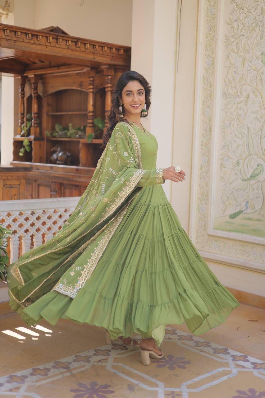 Royal Charm: Premium Gowns Paired with Dupattas