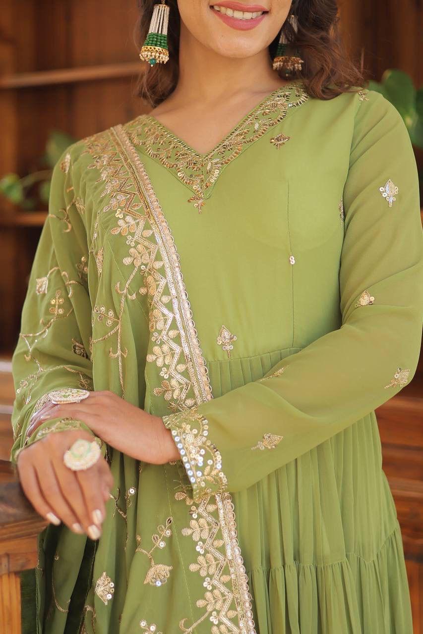 Royal Charm: Premium Gowns Paired with Dupattas
