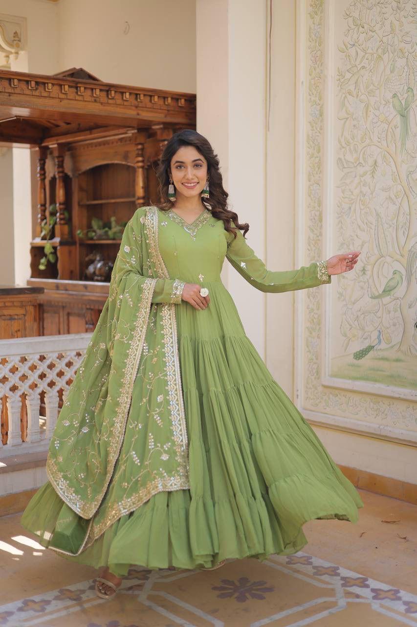 Royal Charm: Premium Gowns Paired with Dupattas