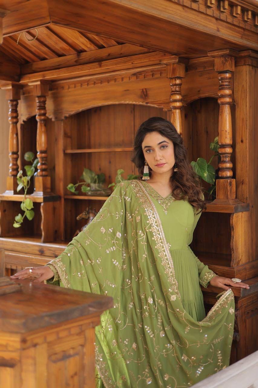 Royal Charm: Premium Gowns Paired with Dupattas