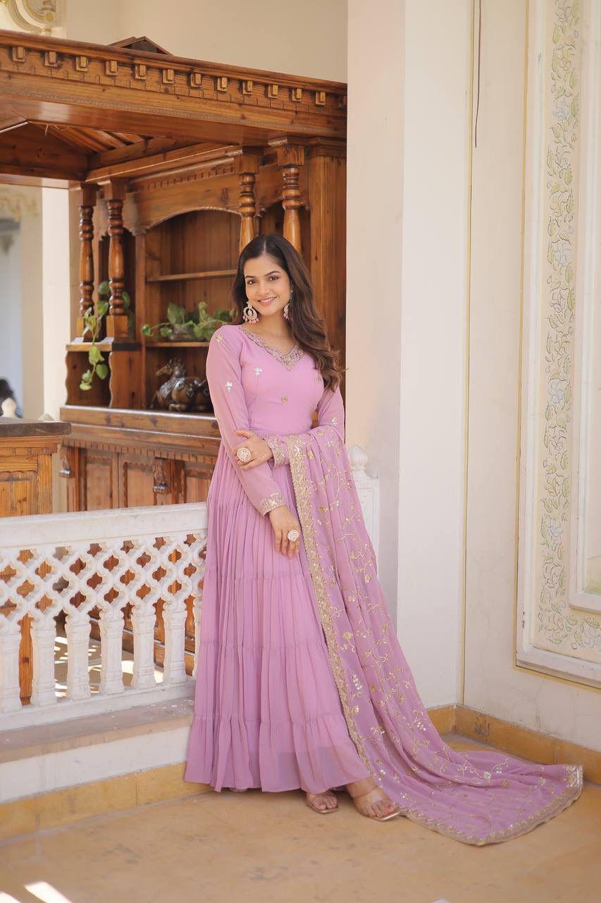 Royal Charm: Premium Gowns Paired with Dupattas