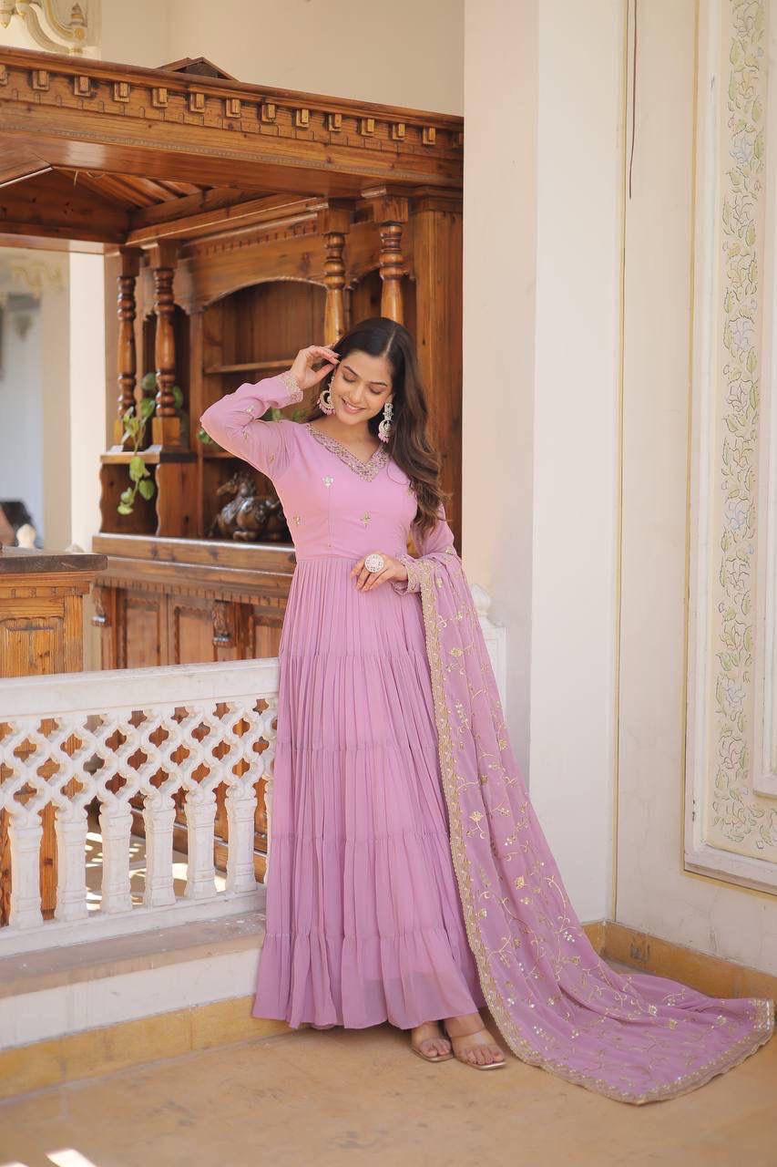 Royal Charm: Premium Gowns Paired with Dupattas
