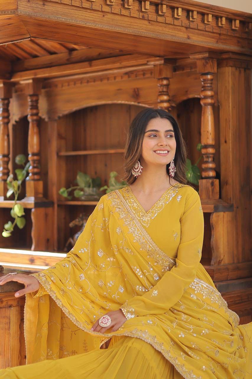 Royal Charm: Premium Gowns Paired with Dupattas