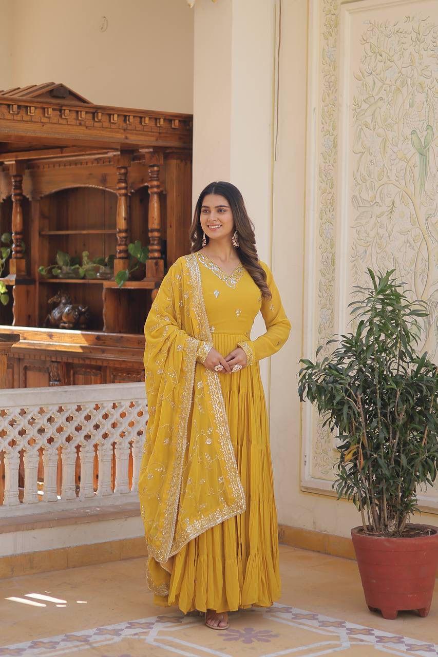Royal Charm: Premium Gowns Paired with Dupattas