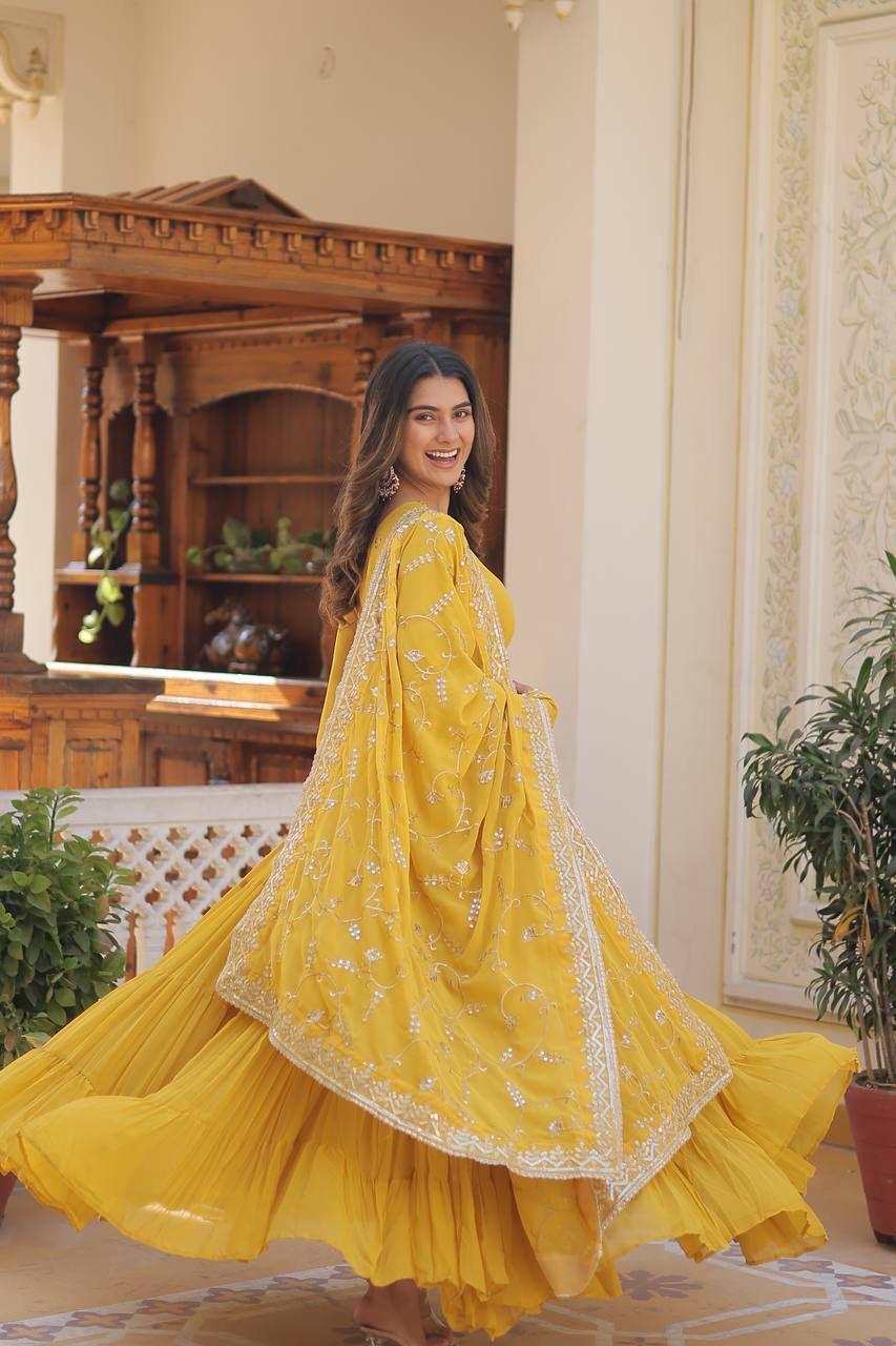 Royal Charm: Premium Gowns Paired with Dupattas