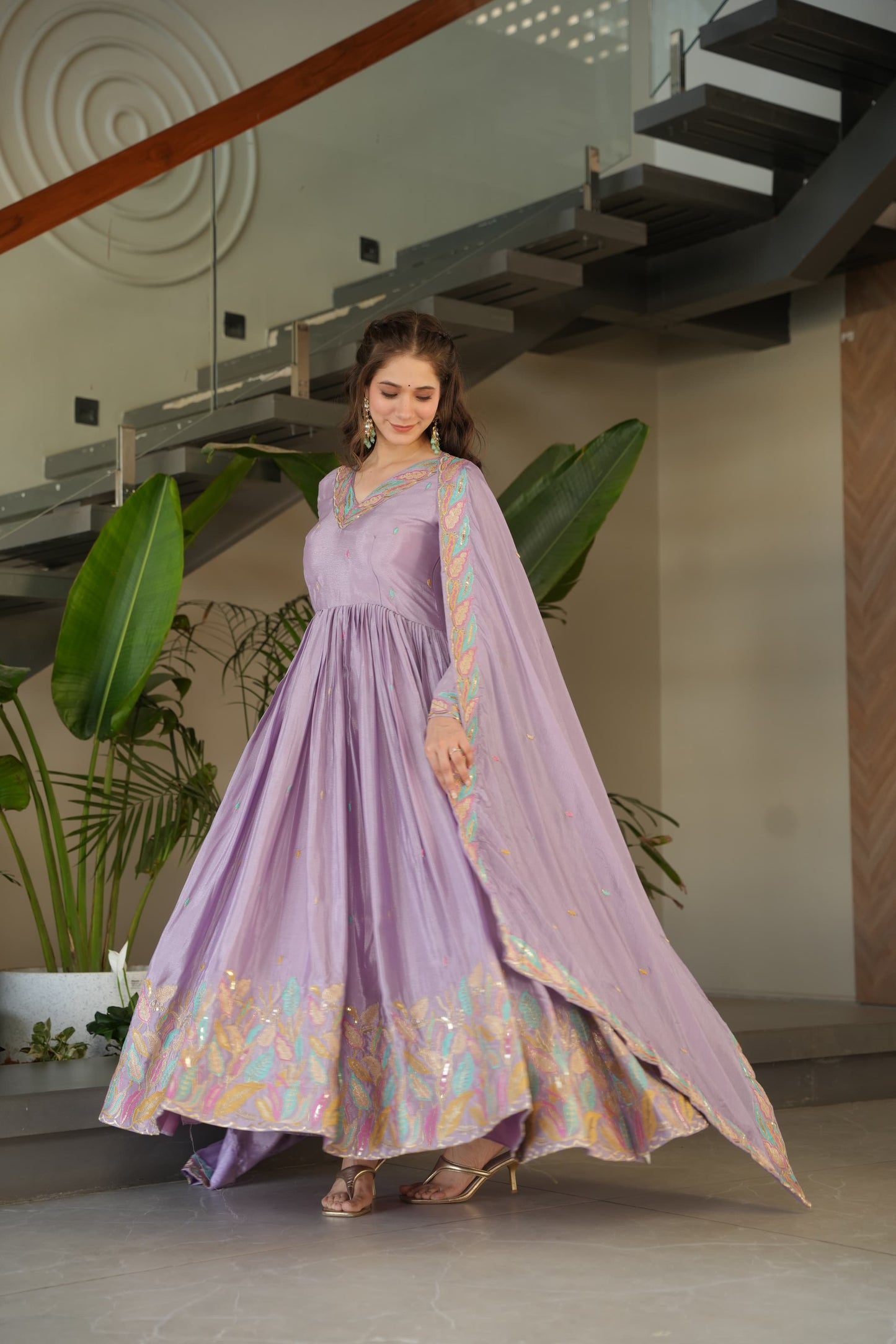 Glamour Unveiled: Luxury Gown & Dupatta Collection