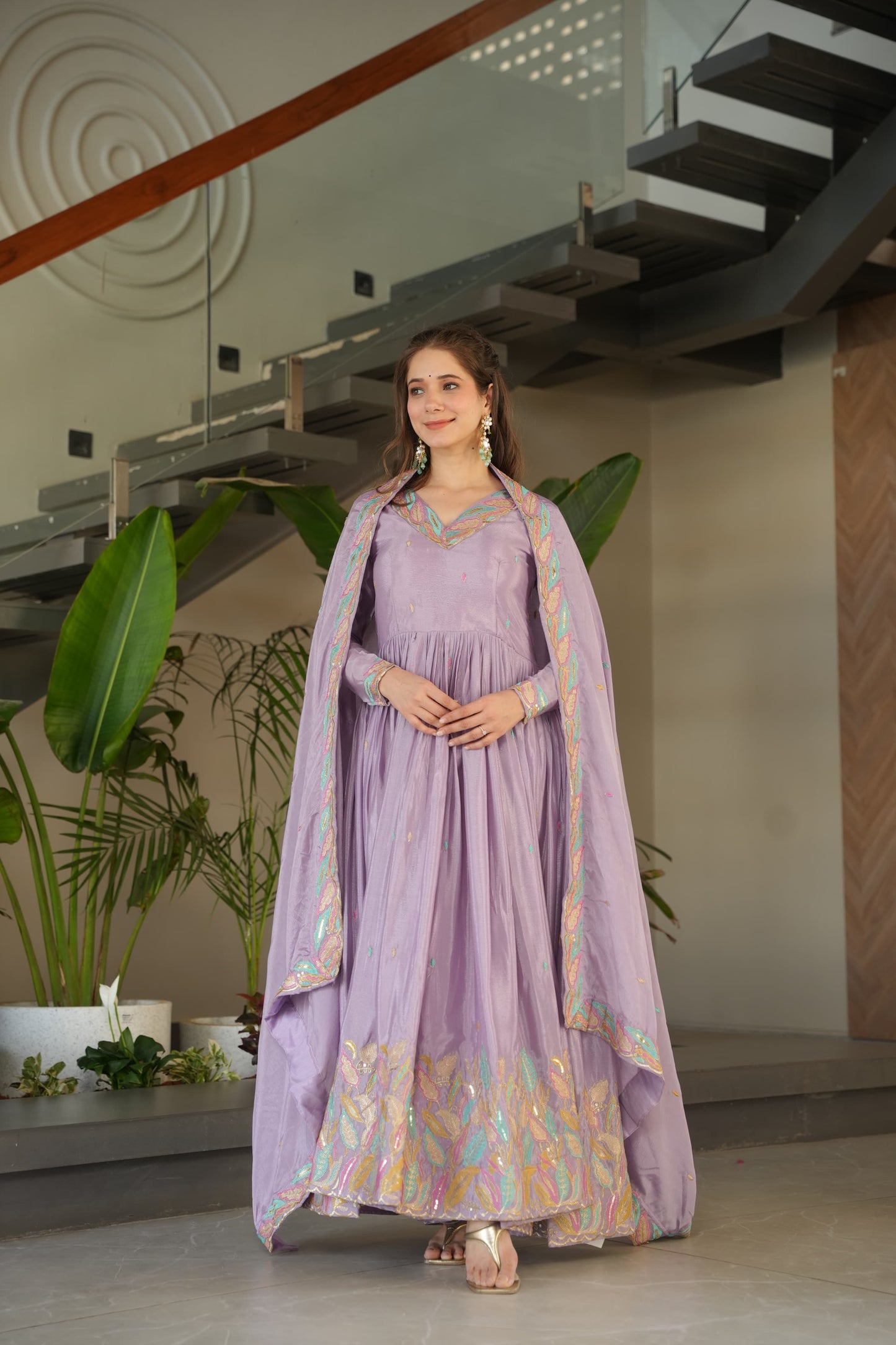Glamour Unveiled: Luxury Gown & Dupatta Collection