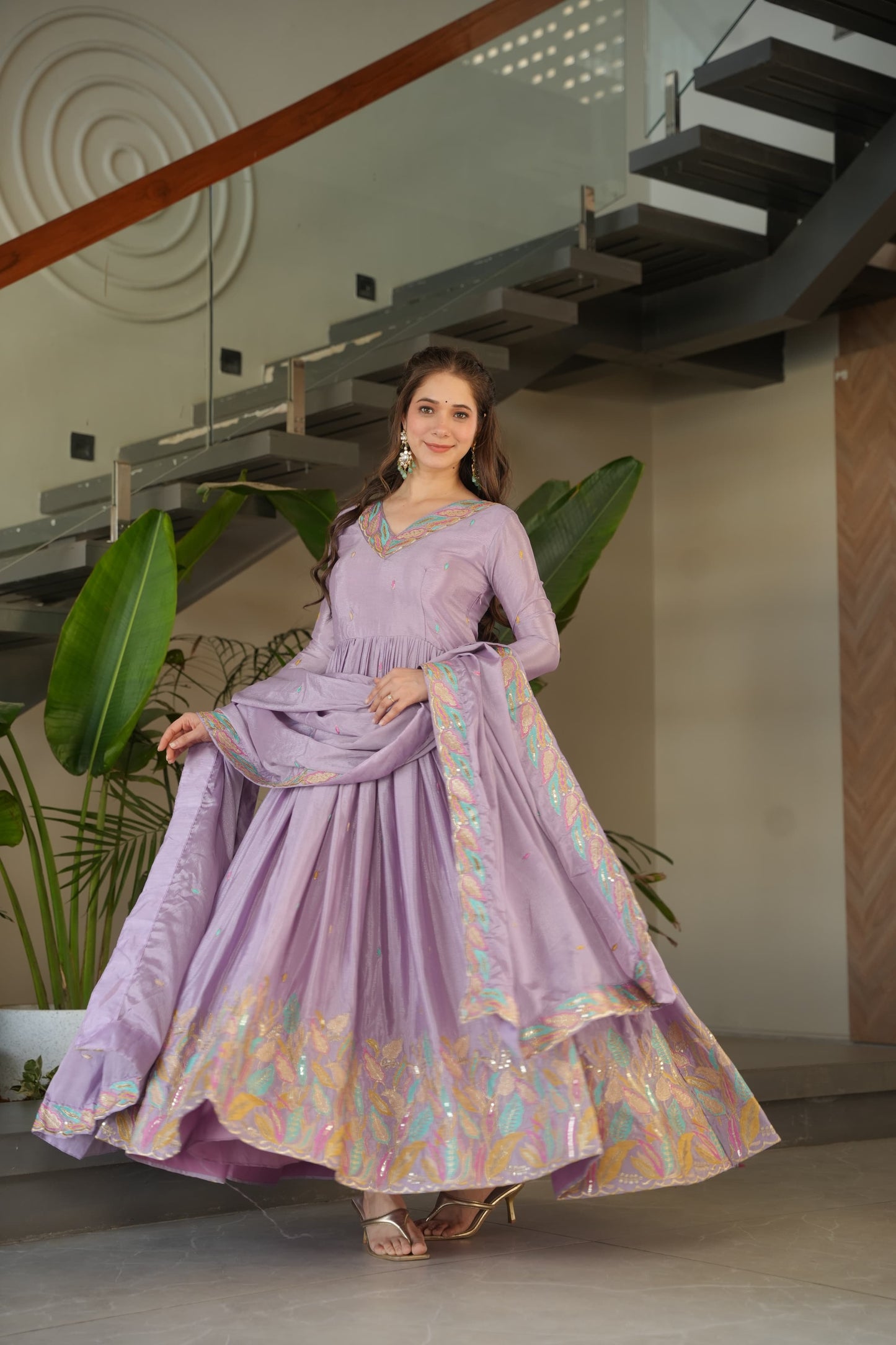 Glamour Unveiled: Luxury Gown & Dupatta Collection
