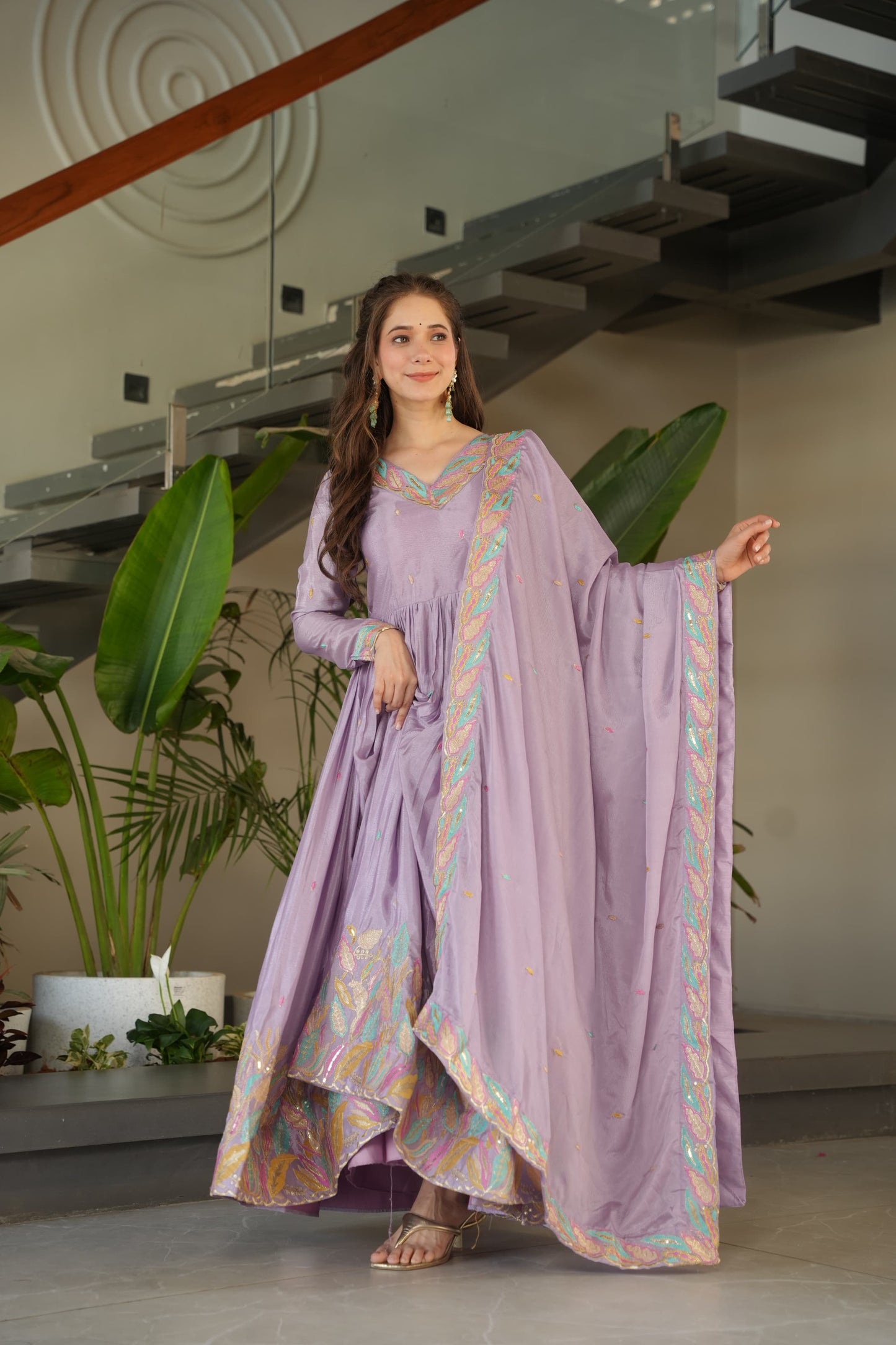 Glamour Unveiled: Luxury Gown & Dupatta Collection