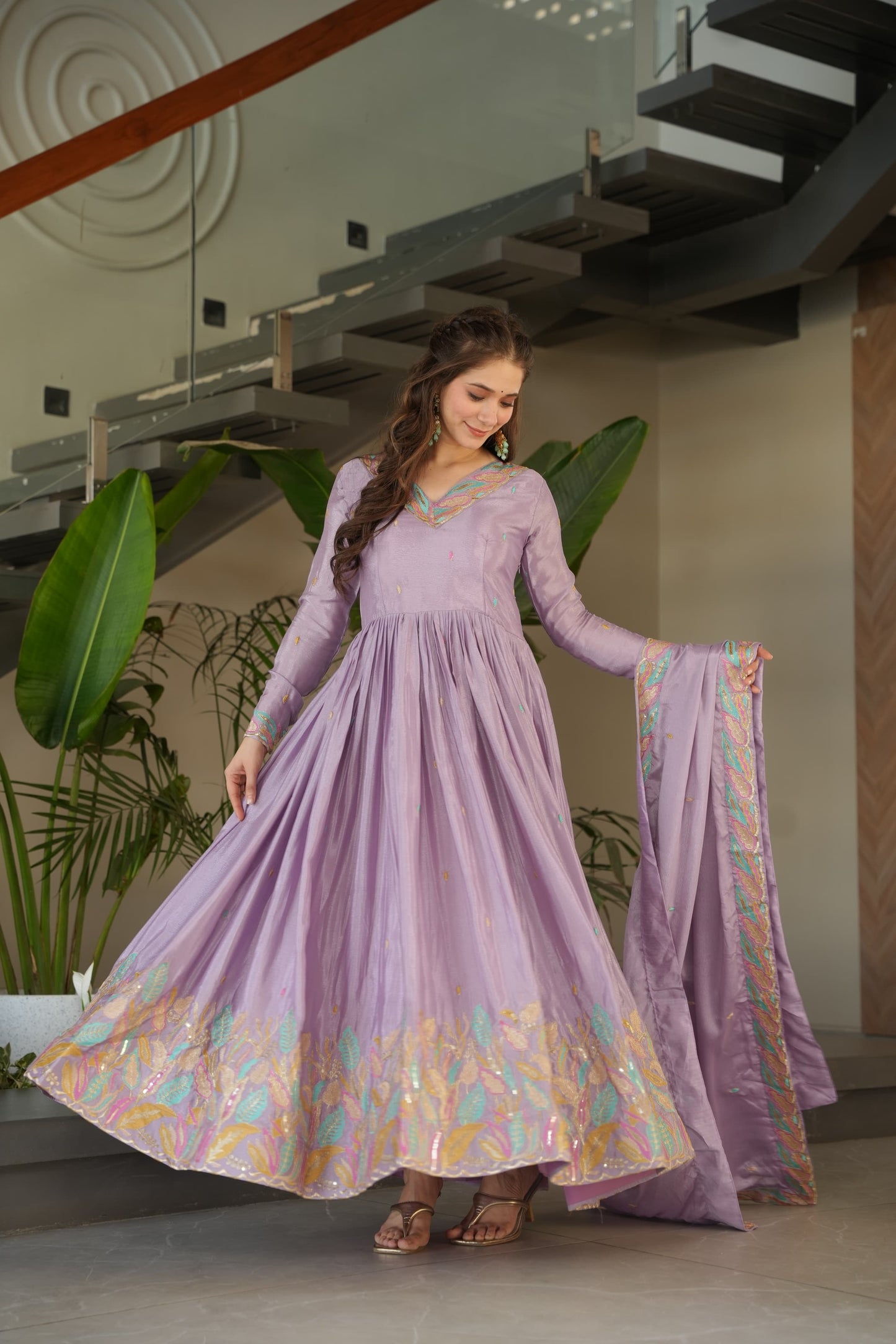 Glamour Unveiled: Luxury Gown & Dupatta Collection