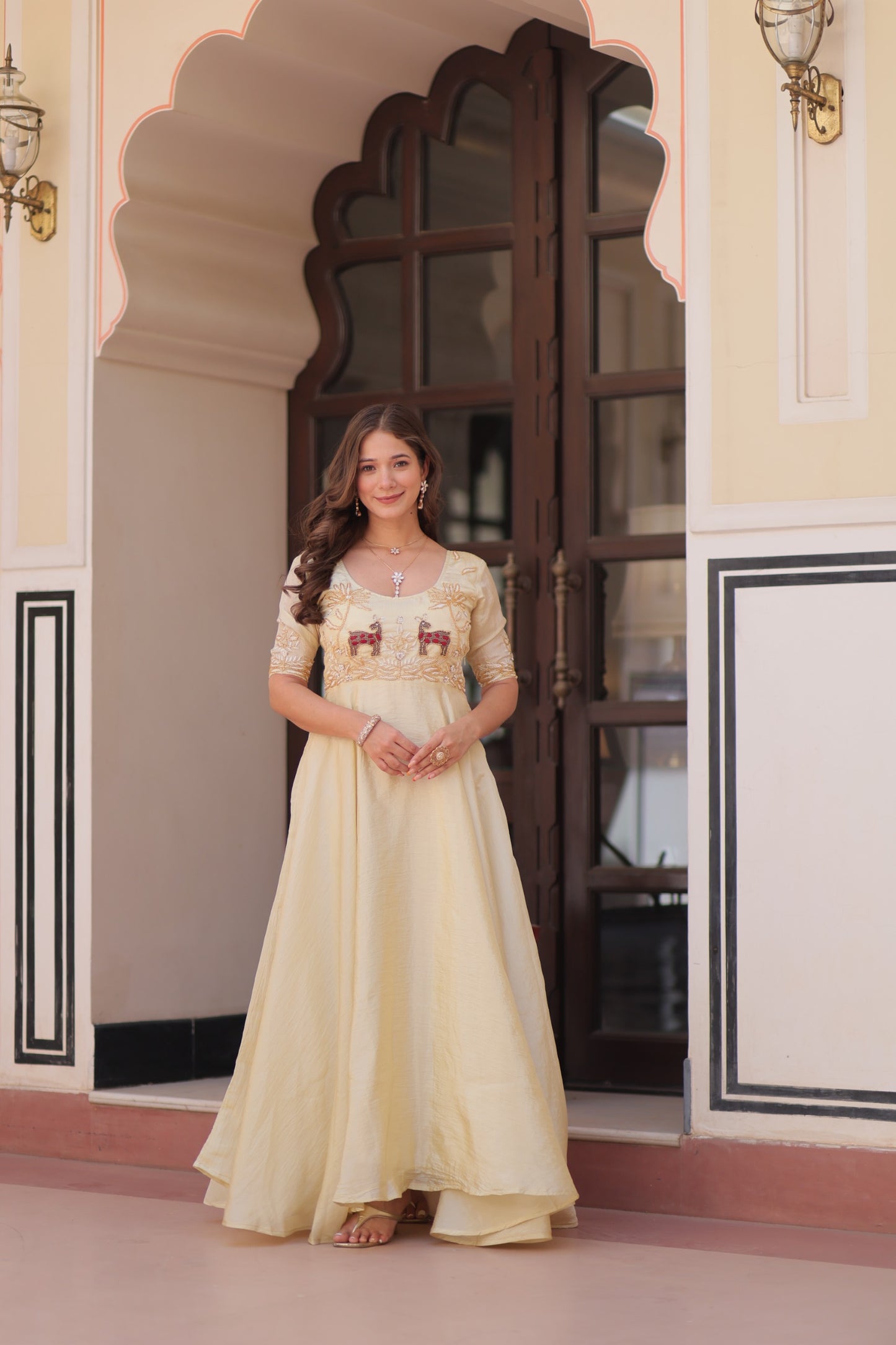 Royal Blue Velvet Embellished Designer Gown