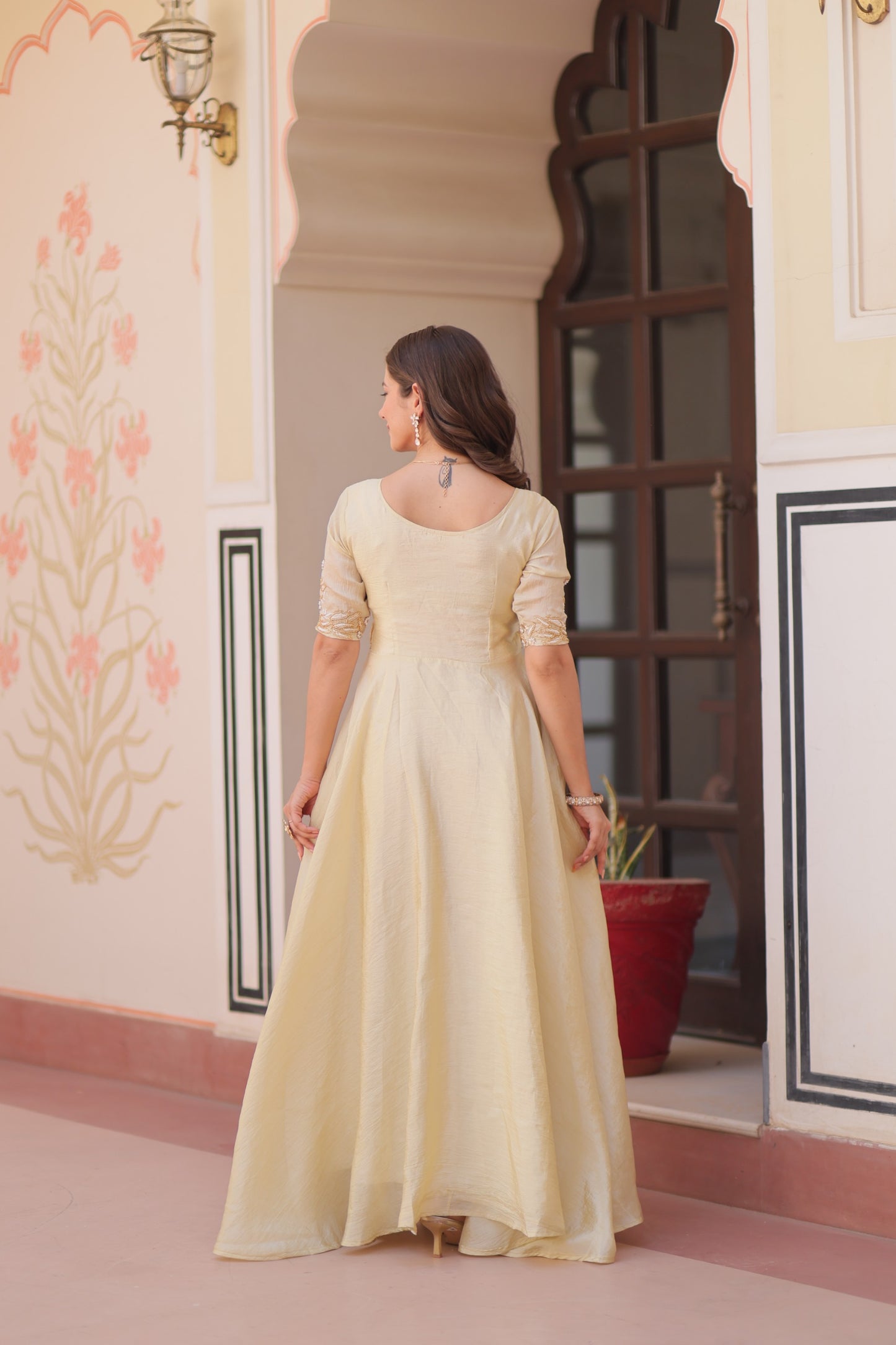 Royal Blue Velvet Embellished Designer Gown