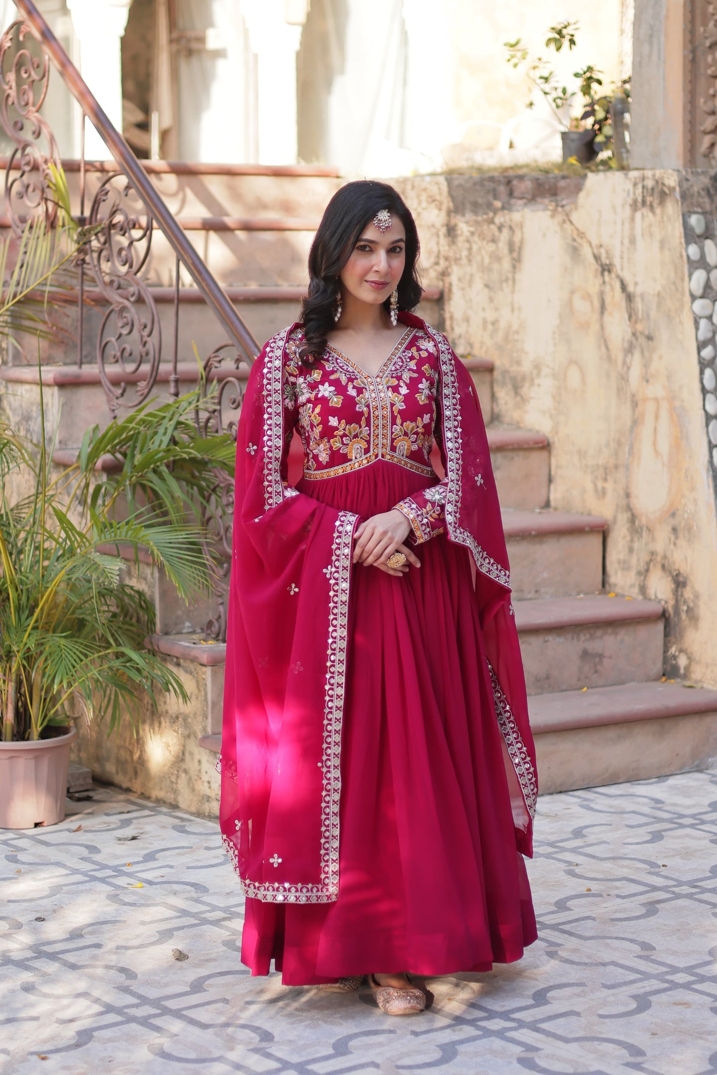 Eleganza β Premium Party Gown with Round Neck