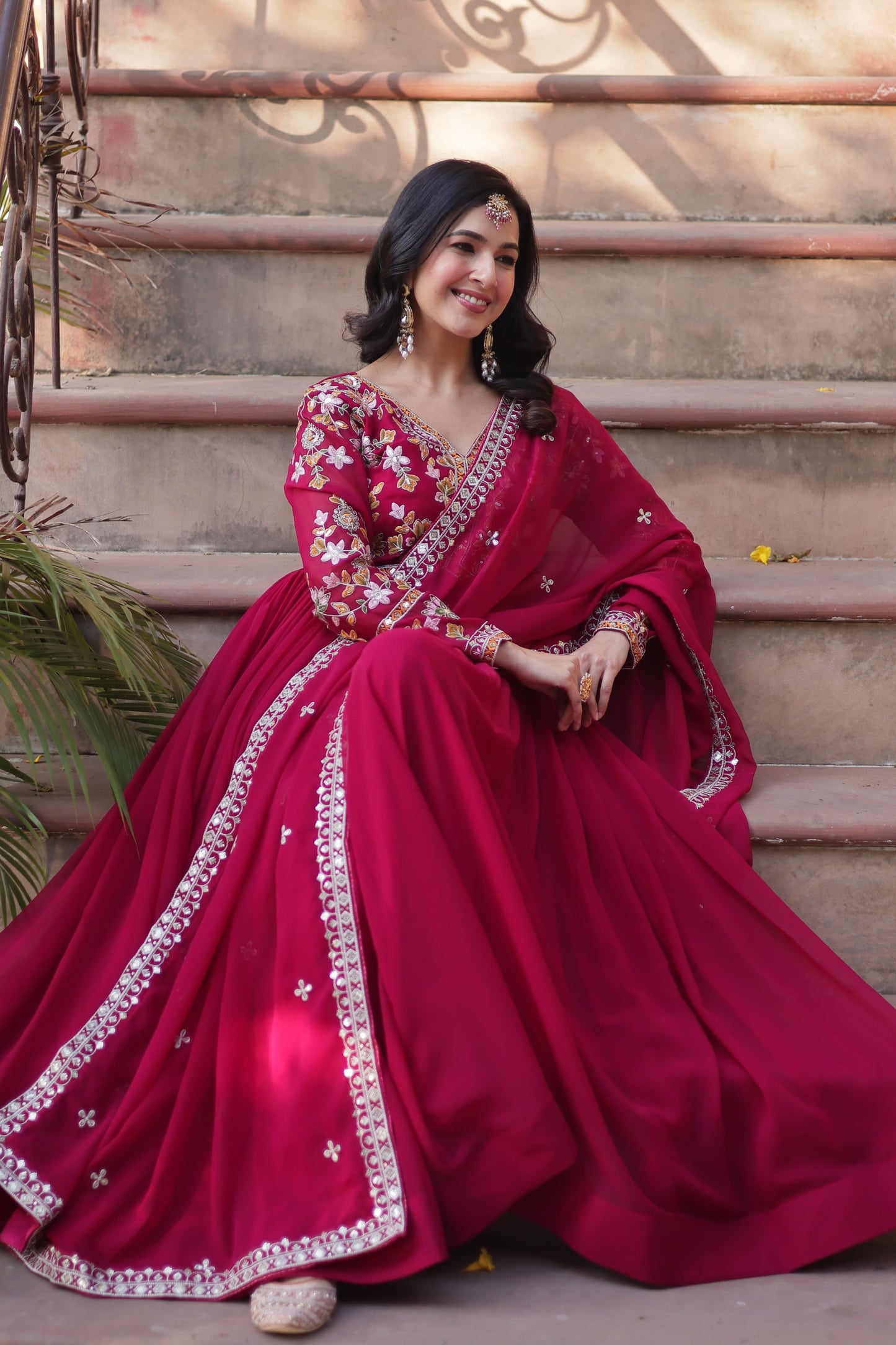Eleganza β Premium Party Gown with Round Neck
