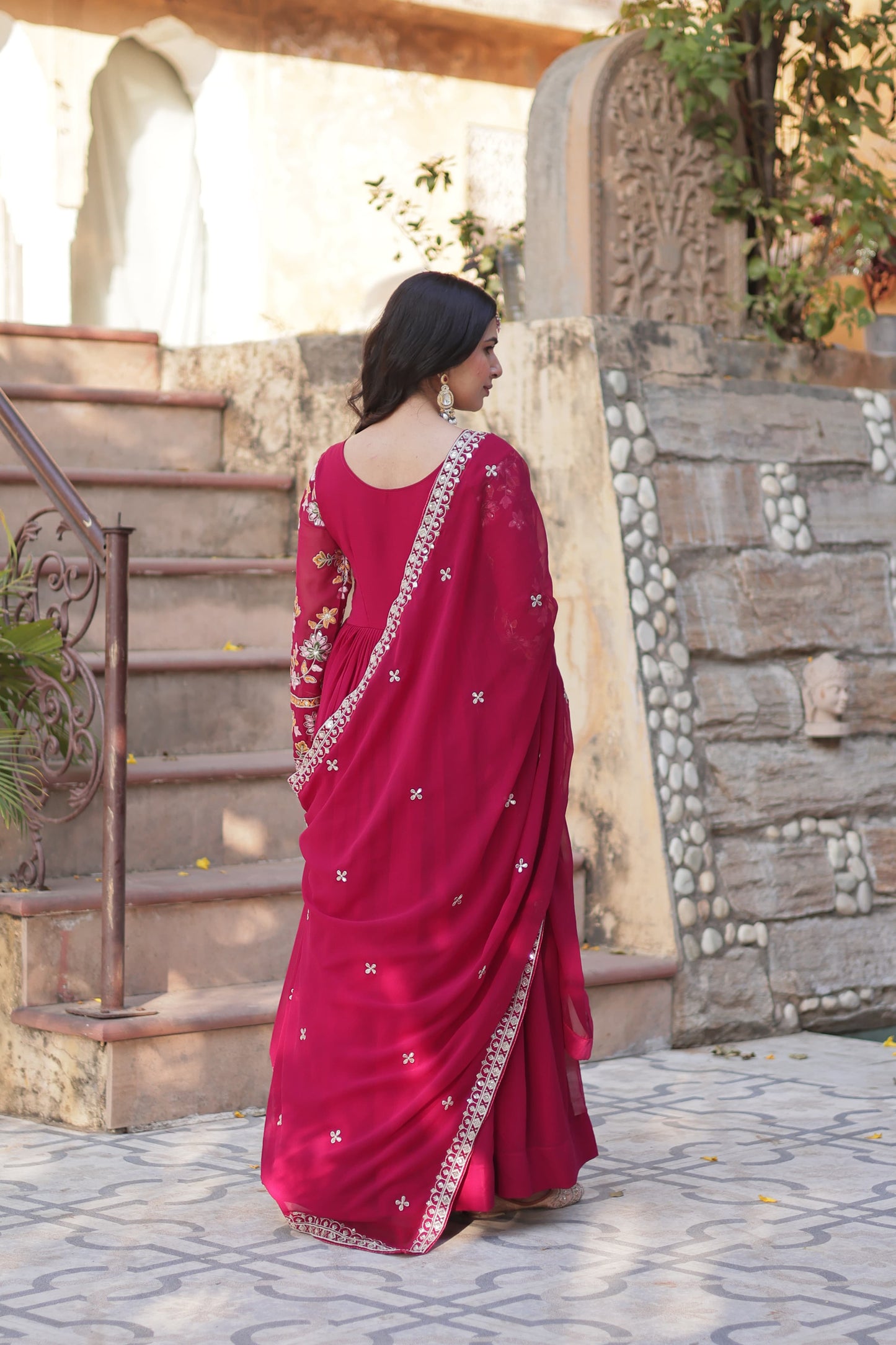Eleganza β Premium Party Gown with Round Neck