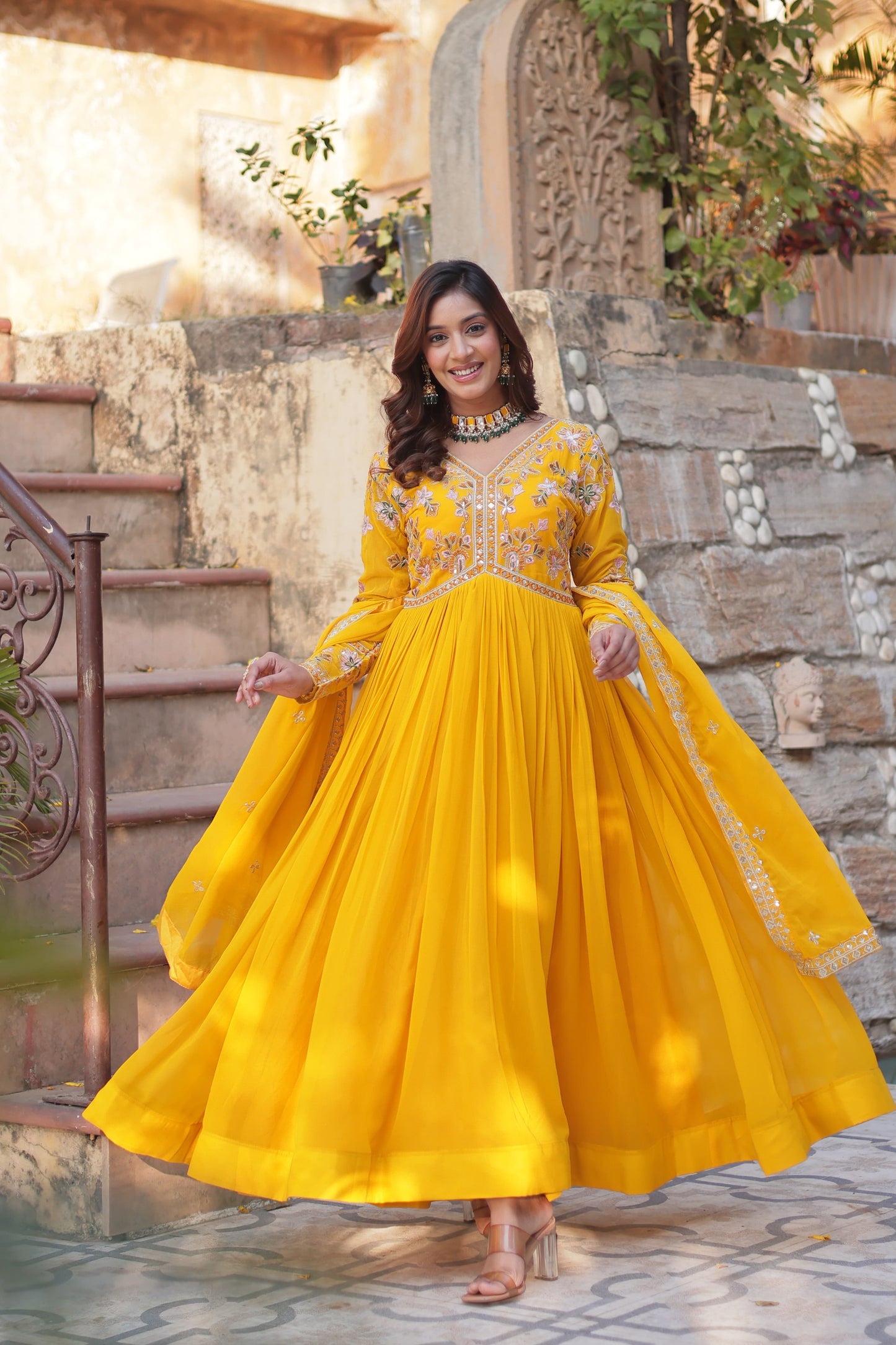 Eleganza β Premium Party Gown with Round Neck