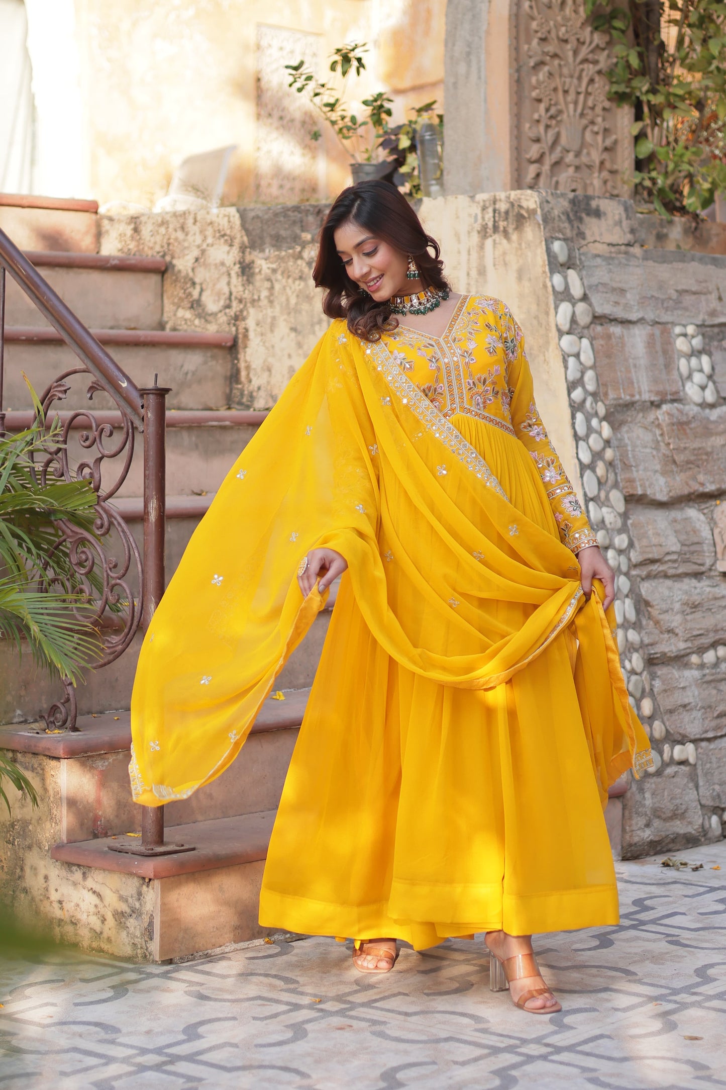 Eleganza β Premium Party Gown with Round Neck