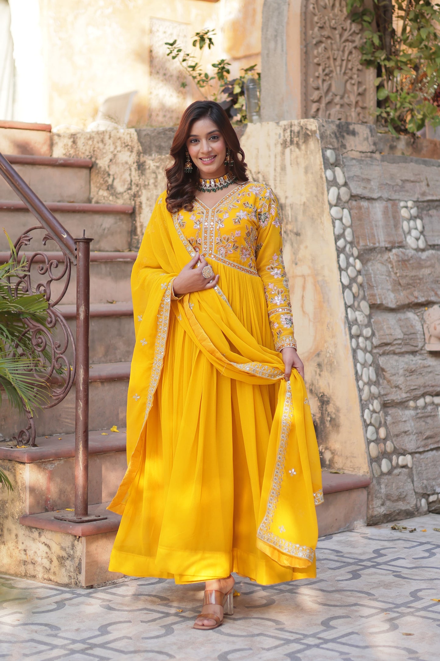 Eleganza β Premium Party Gown with Round Neck