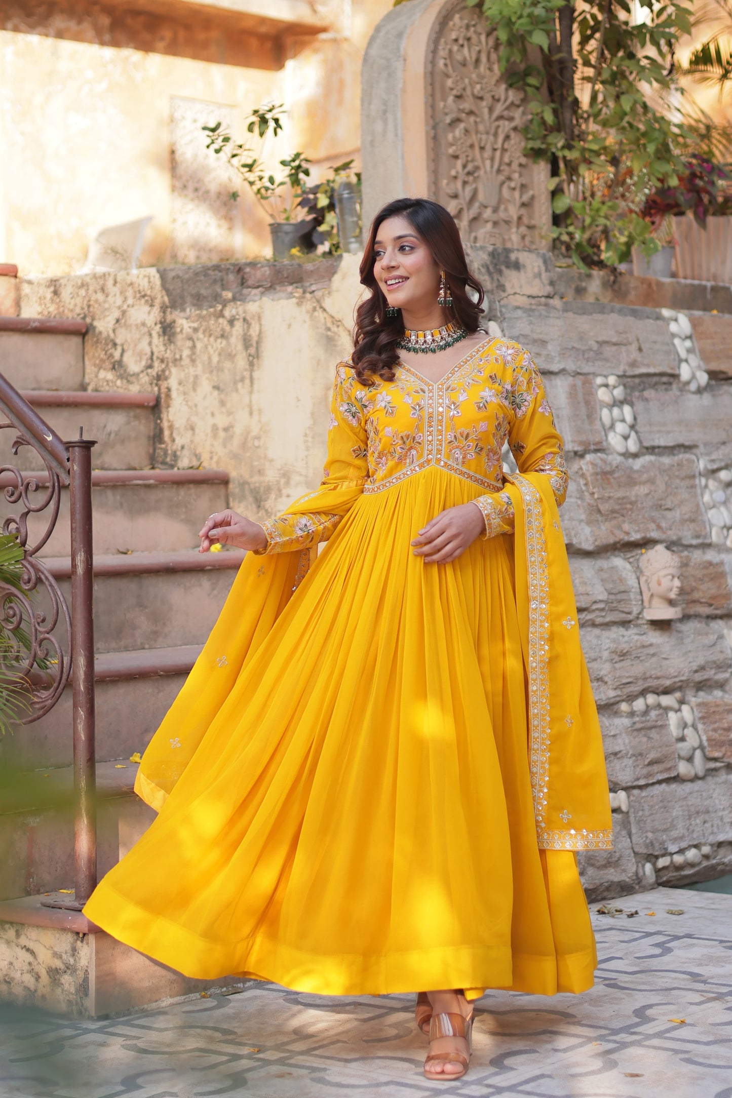 Eleganza β Premium Party Gown with Round Neck