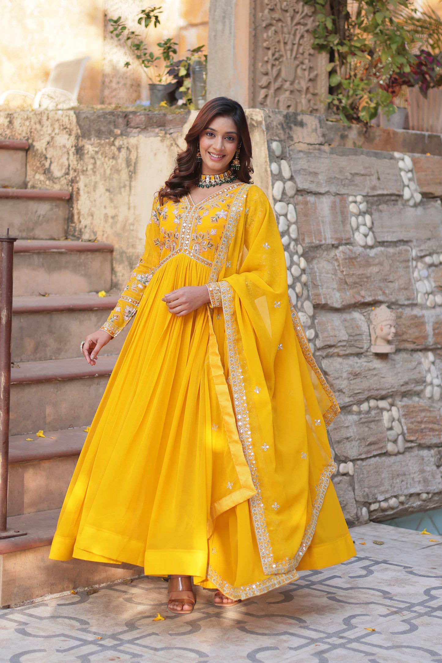 Eleganza β Premium Party Gown with Round Neck