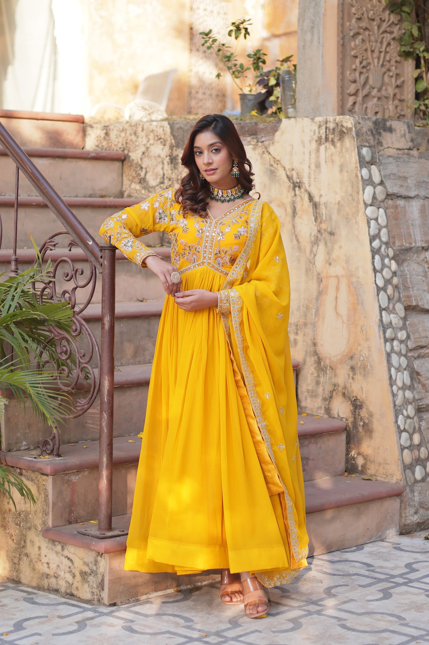 Eleganza β Premium Party Gown with Round Neck