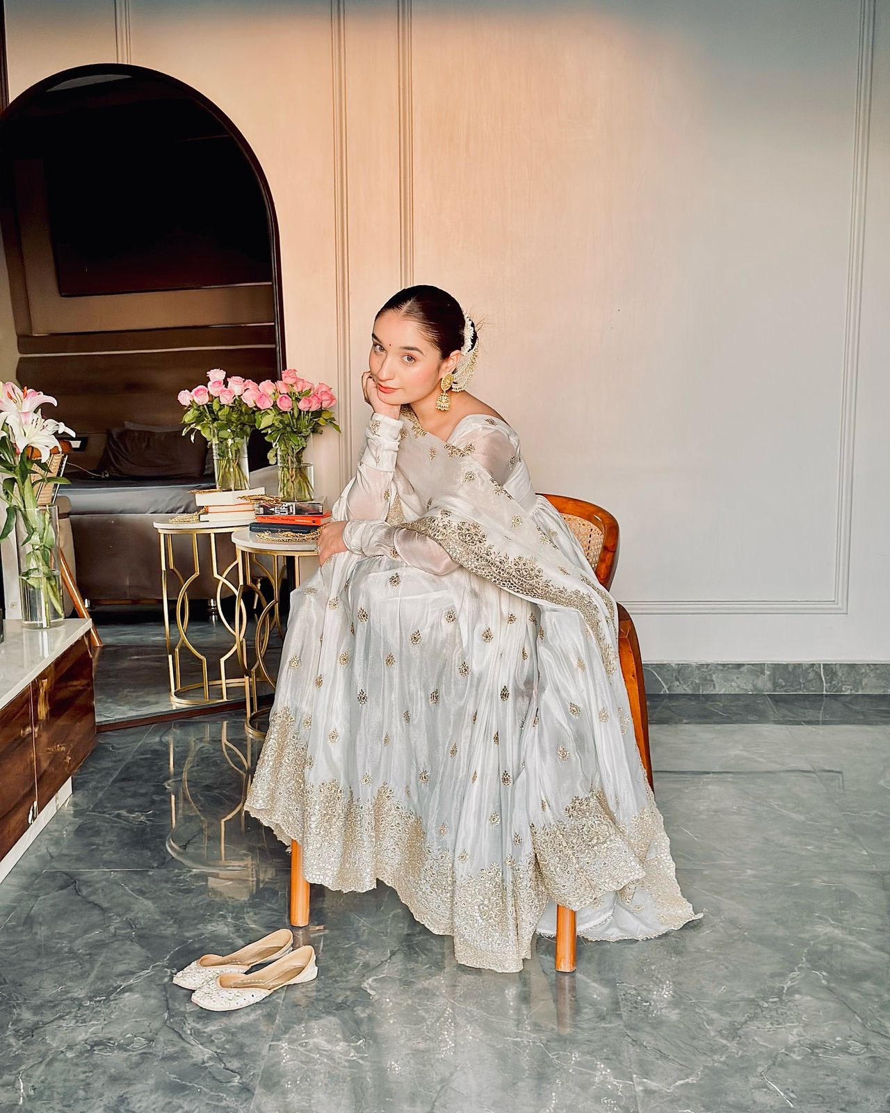 Designer Chinon Silk Gown Pant Dupatta Set | New Festive Collection