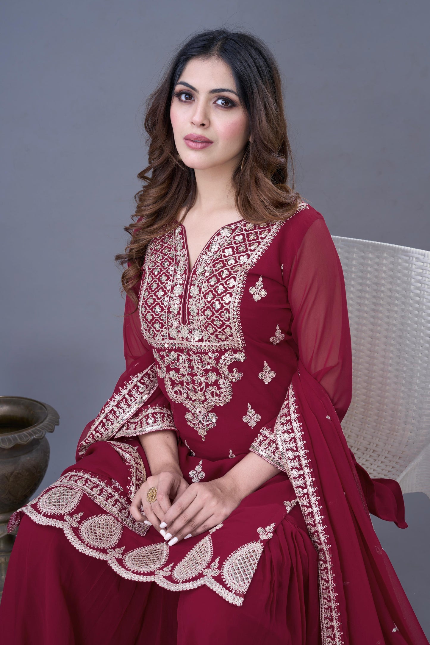 Festive Special: Embroidered Designer Sharara Set with Dupatta